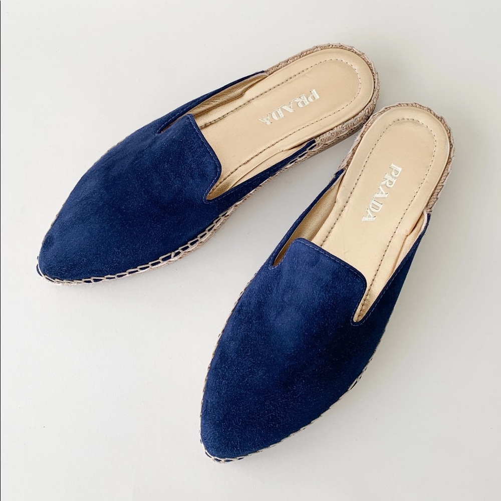 Prada Suede Espadrille Slides